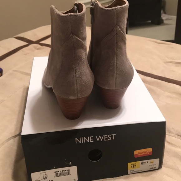 Nine West Tristan Women's Suede Western Ankle Boot - Picture 3 of 5